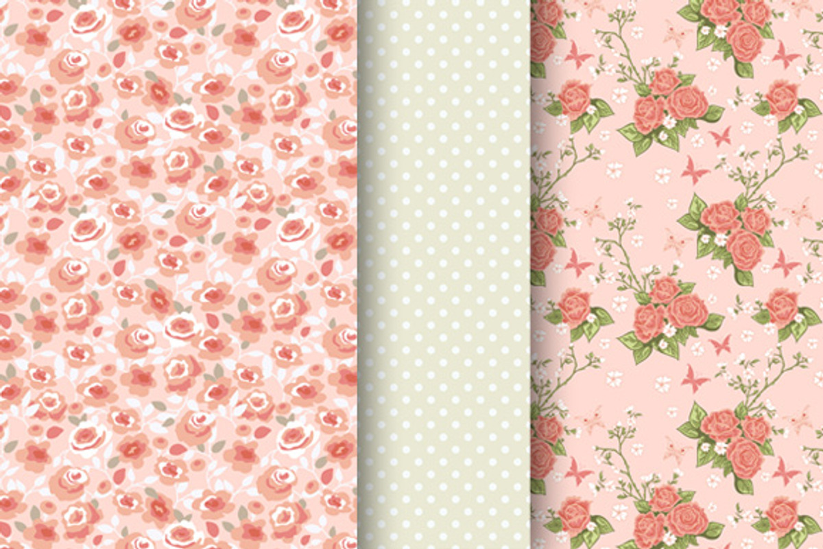 Romantic floral papers. preview 3
