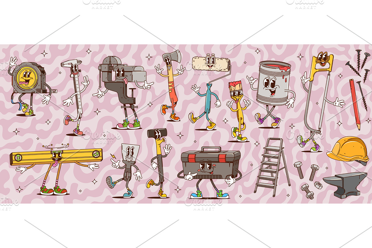 Groovy building, DIY and repair, an Object Illustration by Vector Tradition