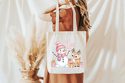 Pink Snowman Baby First Christmas, an Illustration by Craft Nest (Thumbnail 3 of 6)