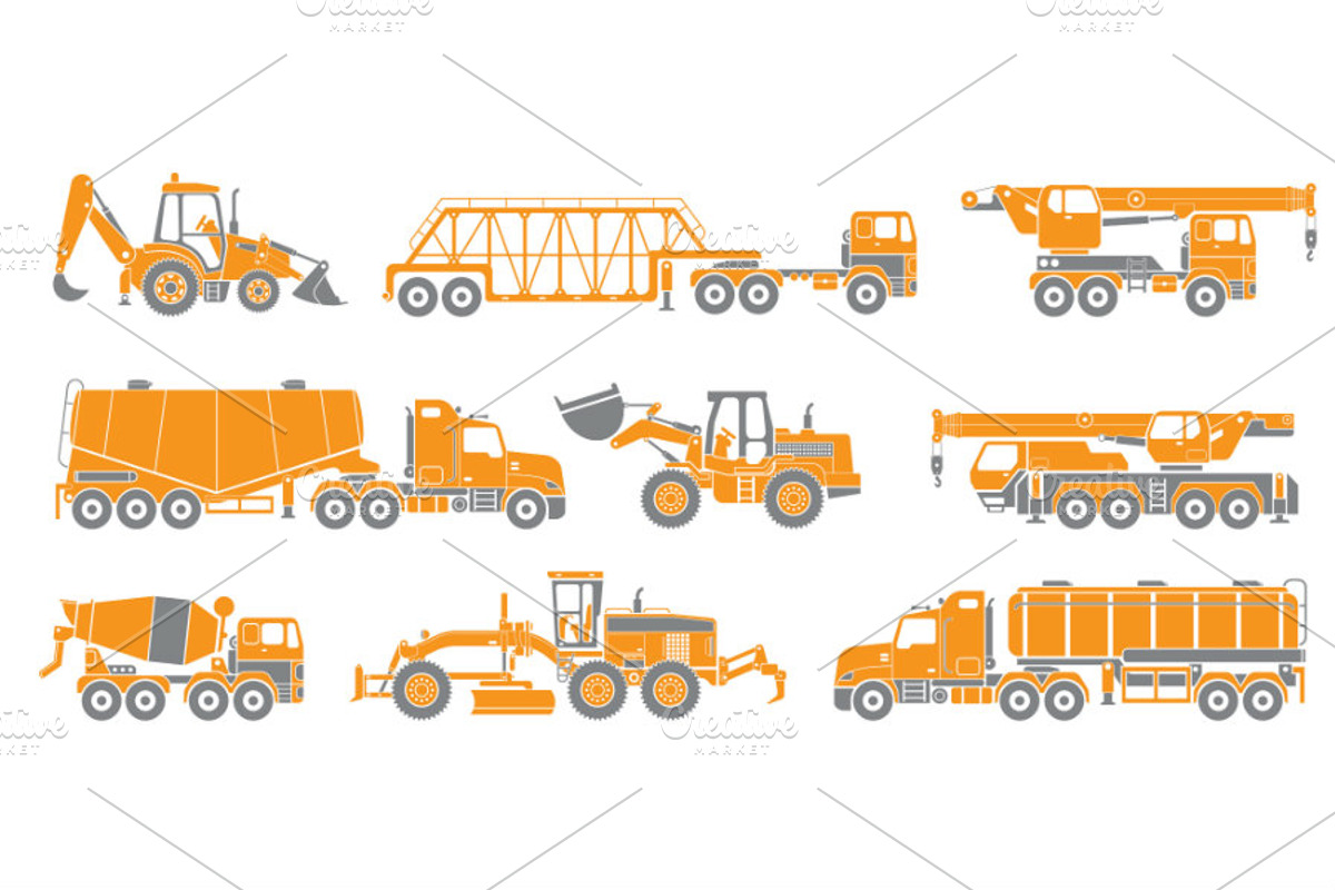 Big set of construction equipment, a Transportation Illustration by WINS Doodle shop (Photo 3 of 7)