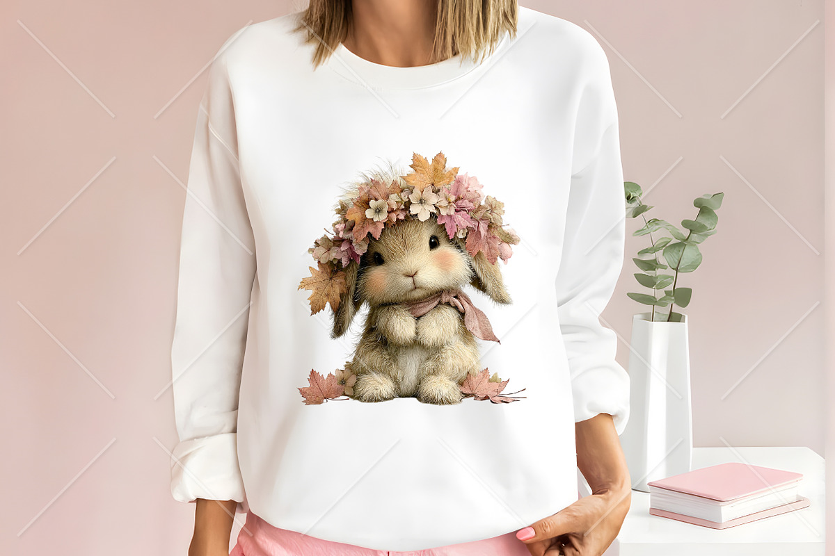 Whimsical Fall Autumn Bunny Clipart, a Seasonal Illustration by Canvas Craft (Photo 6 of 10)