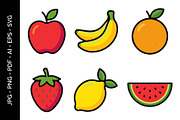 Illustration of Colorful Fruits, a Food Illustration by nandinigraphics (Thumbnail 1 of 3)