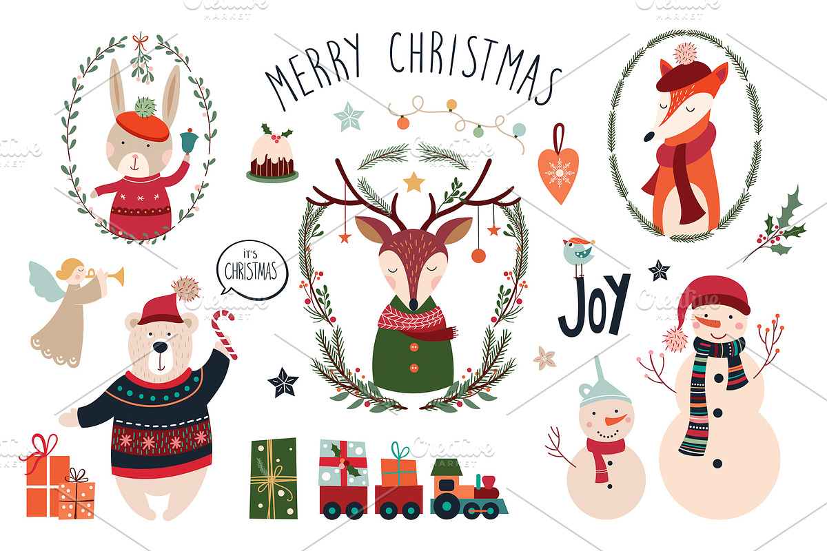 Christmas elements collection, an Animal Illustration by Letto studio (Photo 2 of 3)