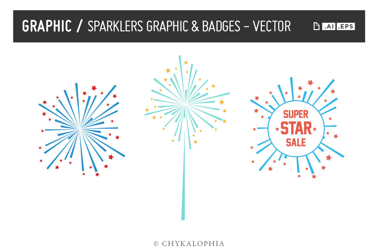 Sparklers Graphic Vector, an Illustration by theBrandLab.io (Photo 1 of 5)