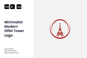 Minimalist Modern Eiffel Tower Logo, a Branding & Logo Template by Luxury Logos