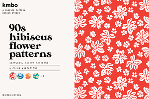 90s Hibiscus Flower Patterns