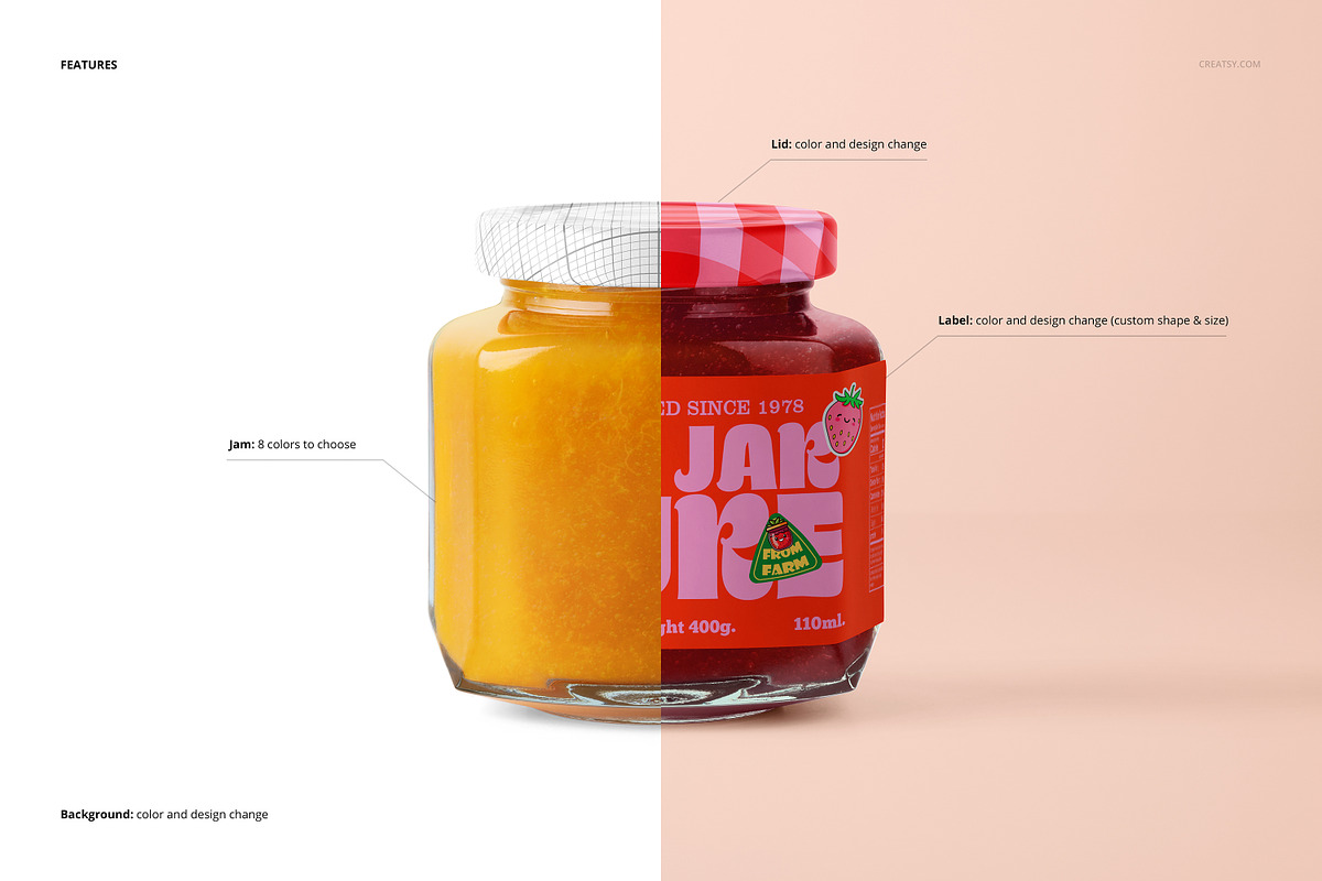 Jam Jar Mockup Set, a Packaging Mockup by Creatsy (Photo 3 of 9)