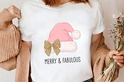 Merry Fabulous Pink Santa Hat PNG, a Seasonal Illustration by CrexoraLab (Thumbnail 4 of 4)