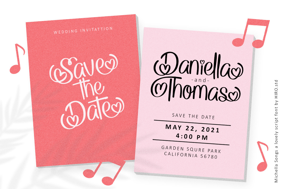 Michelle Songs - Script Font, a Script Font by HIRO.std (Photo 3 of 10)