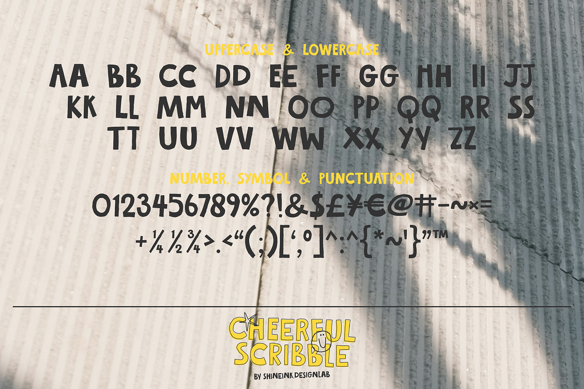 Cheerful Scribble – Quirky Display, a Handwritten Font by shineink.designlab (Photo 9 of 12)