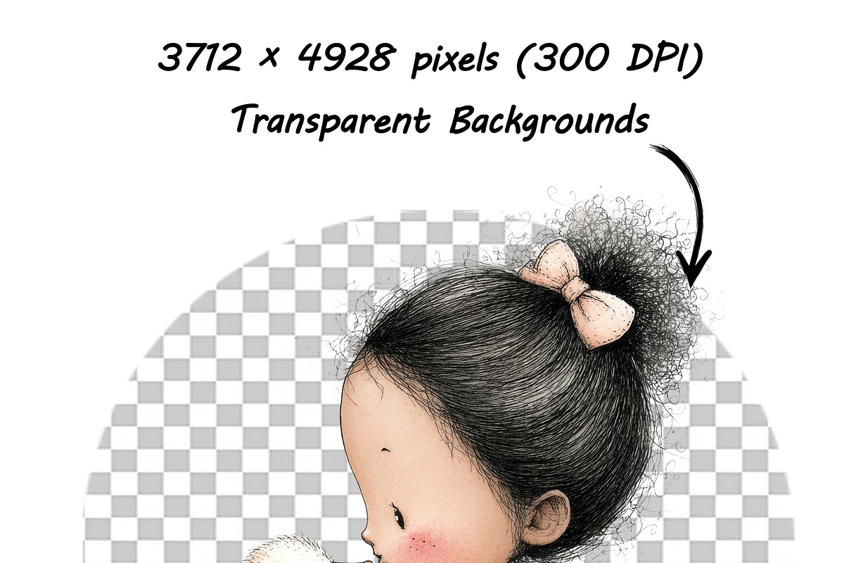 Whimsical Girl & Dog Love Clipart, a Graphic by one-touch (Photo 9 of 16)