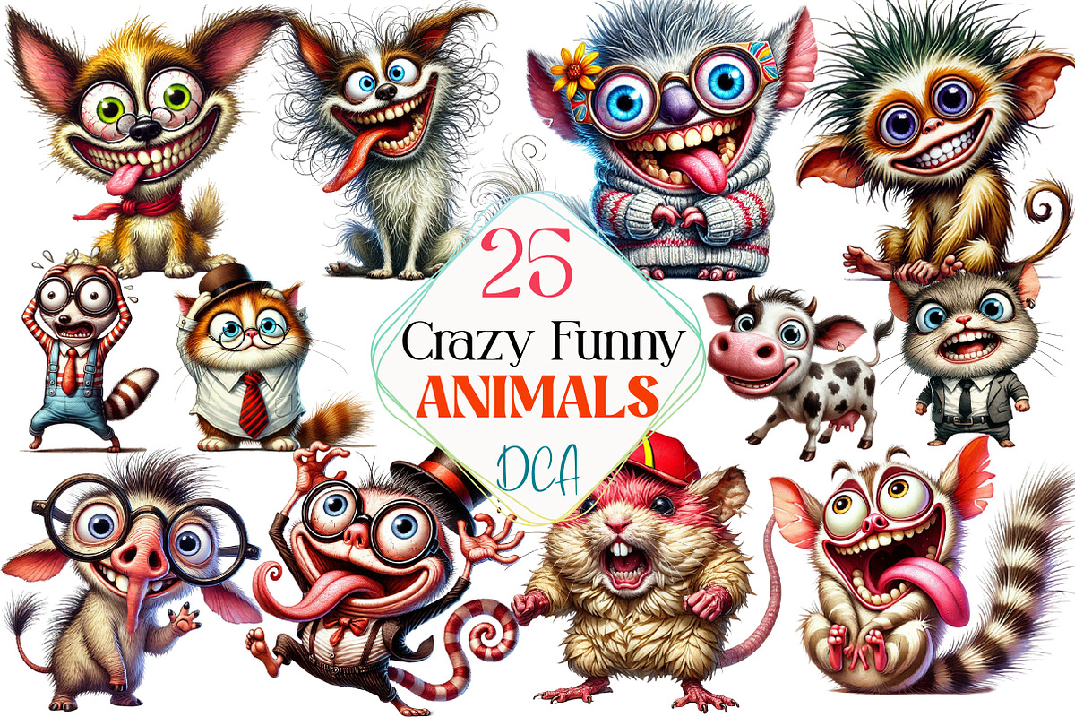 Crazy Funny Animals, an Animal Illustration by DreamCafeArt (Photo 1 of 6)