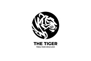 Tribal Tiger Circle Logo, an Animal Illustration by Mightyfire