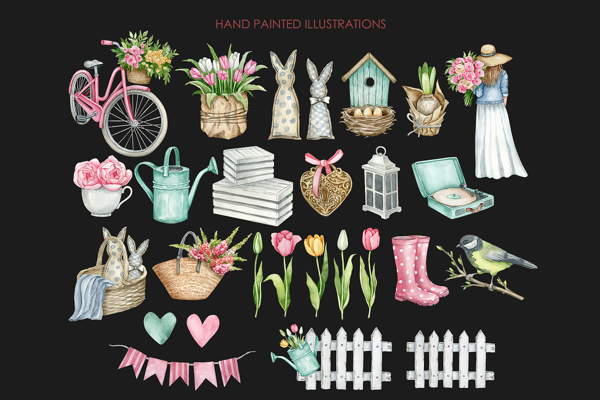 Watercolor spring clipart, an Illustration by AquarelleSpace (Photo 3 of 4)
