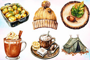 Watercolor Autumn Camping Trip PNG, a Seasonal Illustration by Canvas Craft (Thumbnail 2 of 3)