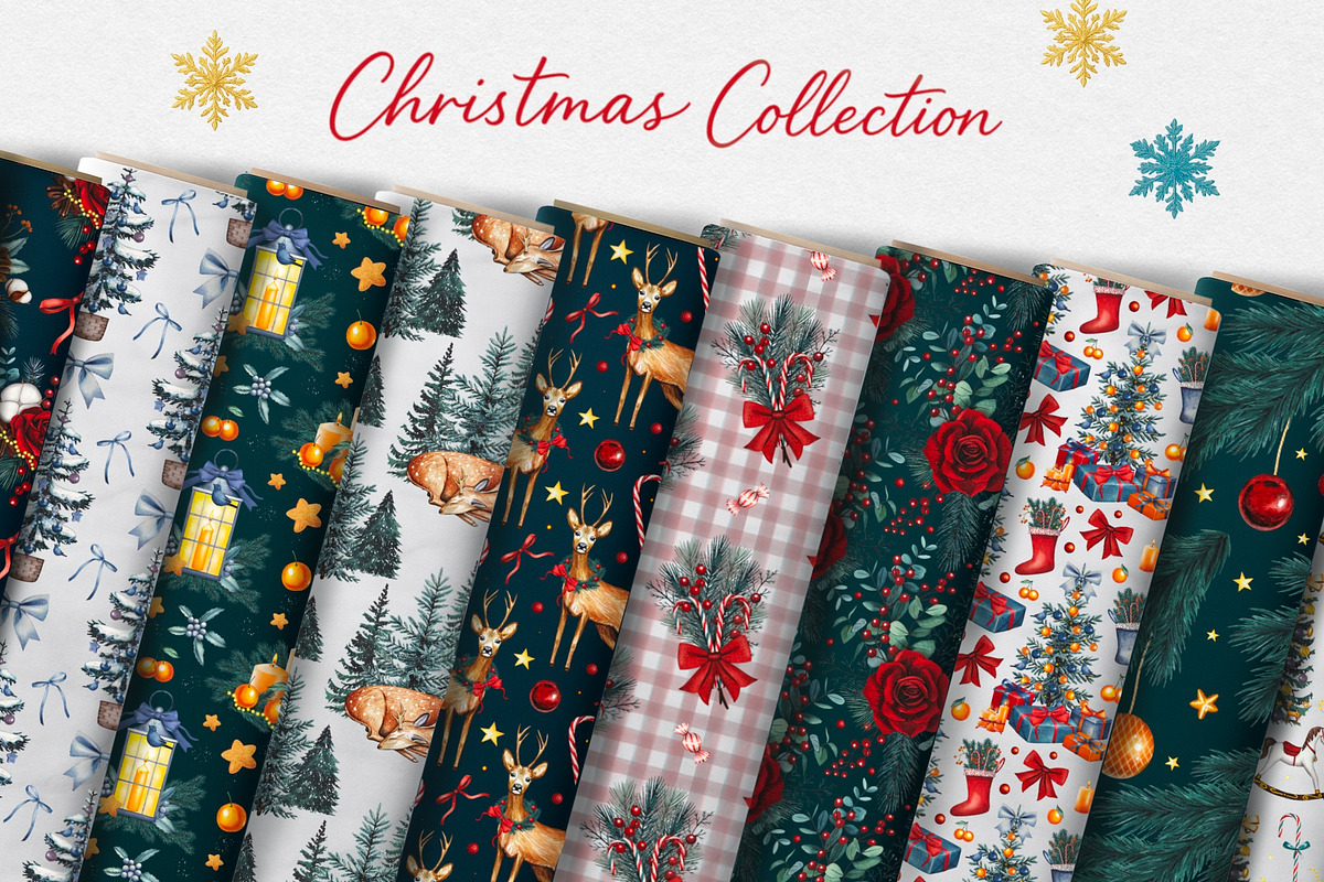 Christmas Magic Watercolor Clipart, a Seasonal Illustration by DiashaArt (Photo 16 of 18)
