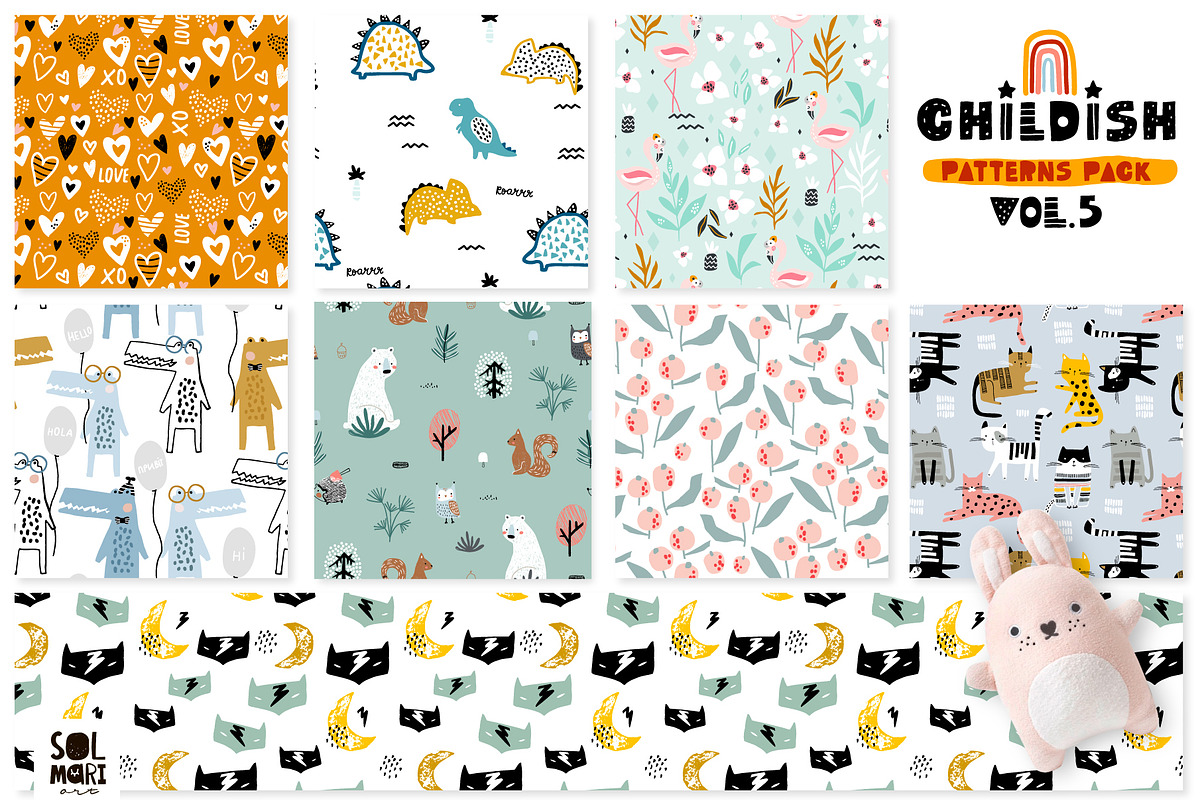 Childish patterns pack vol. 5!, a Pattern Graphic by solmariart