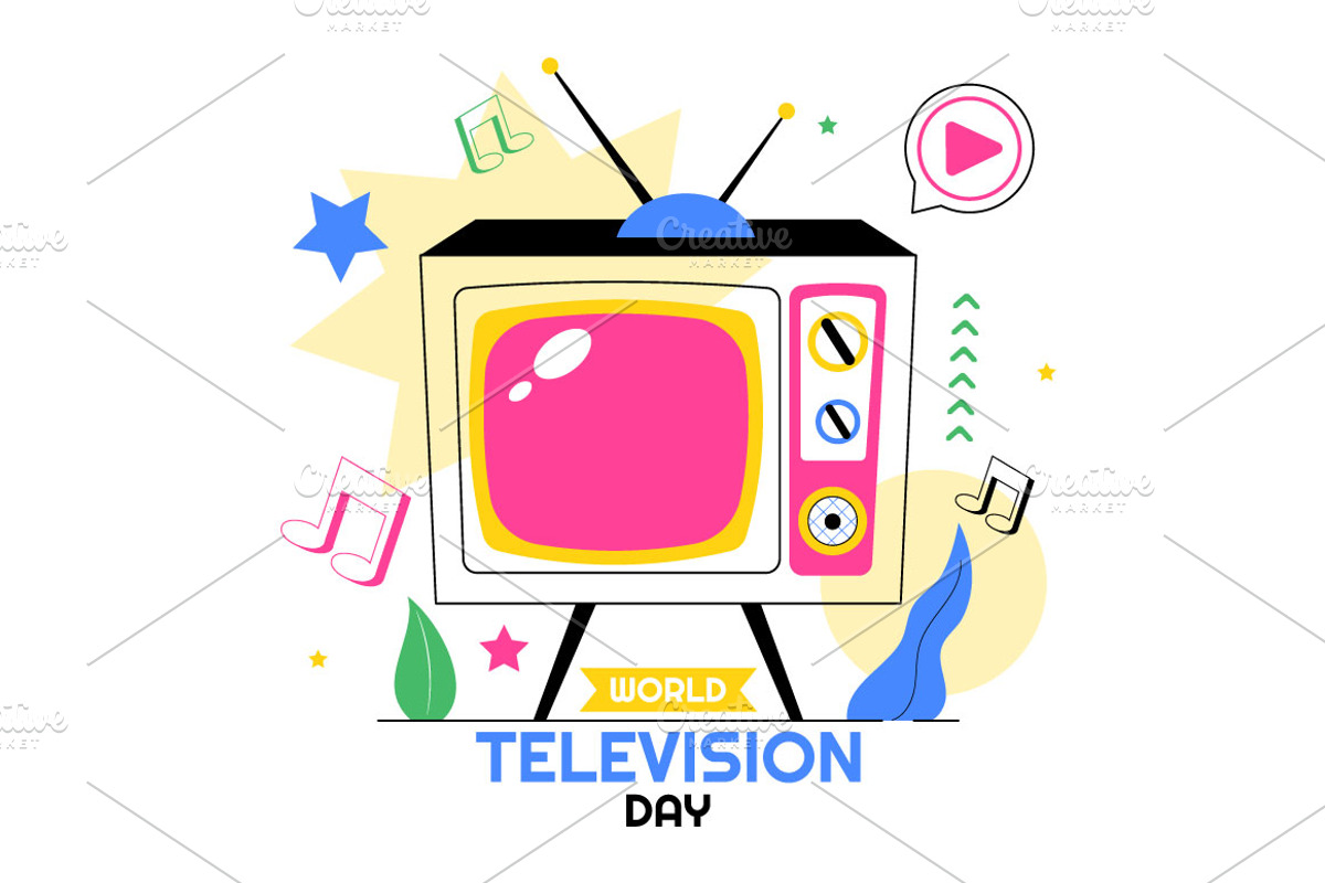 10 World Television Day Illustration, a Technology Illustration by denayunebgt (Photo 4 of 4)