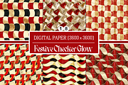 Festive Checker Glow, a Pattern Graphic by Printable Treasure (Thumbnail 1 of 3)
