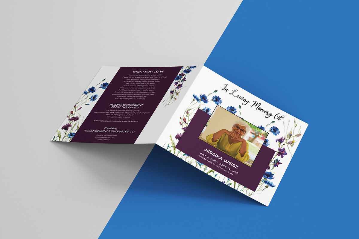 Funeral Program And Prayer Card, a Brochure Template by crazyOWL (Photo 3 of 8)
