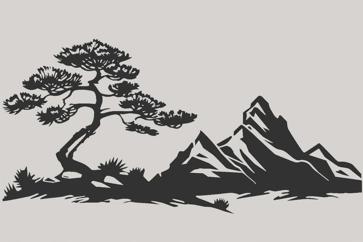 Majestic Mountain and Tree Vector Bu, a Graphic by Creativeshirt (Photo 7 of 11)