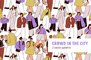 People crowd walk seamless patterns, a Pattern Graphic by Good Studio (Thumbnail 1 of 6)