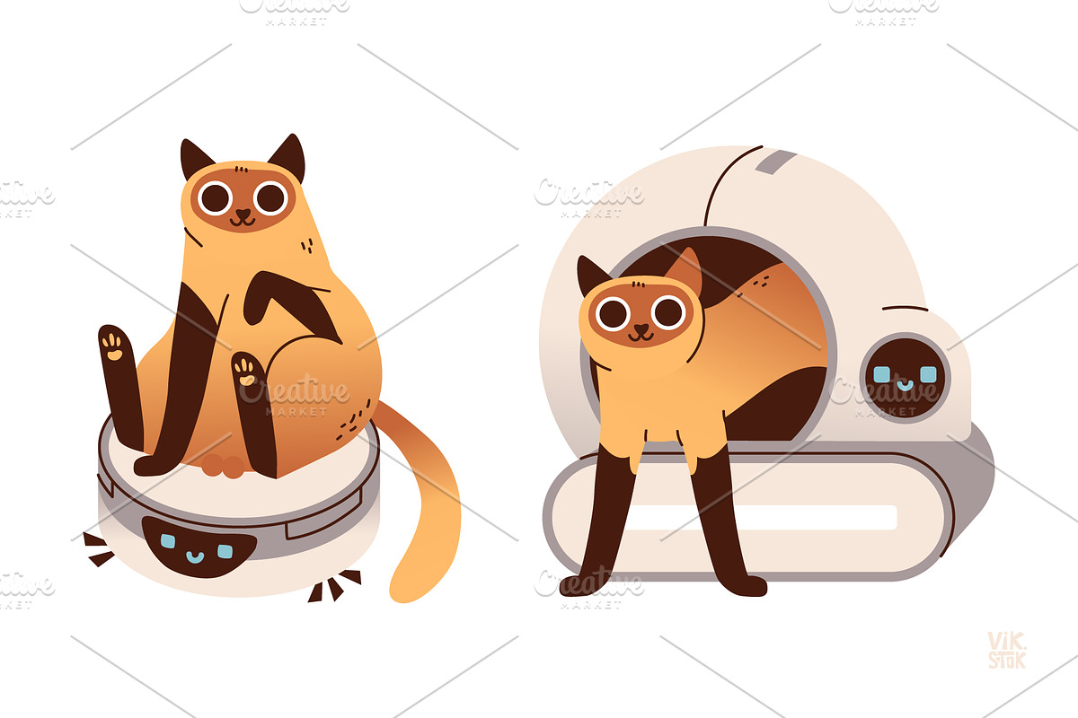 Cats & Gadgets Collection, an Animal Illustration by vik.stock (Photo 3 of 6)