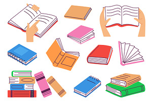 Isolated books and notebooks, a Background Graphic by Valerie Bodnar