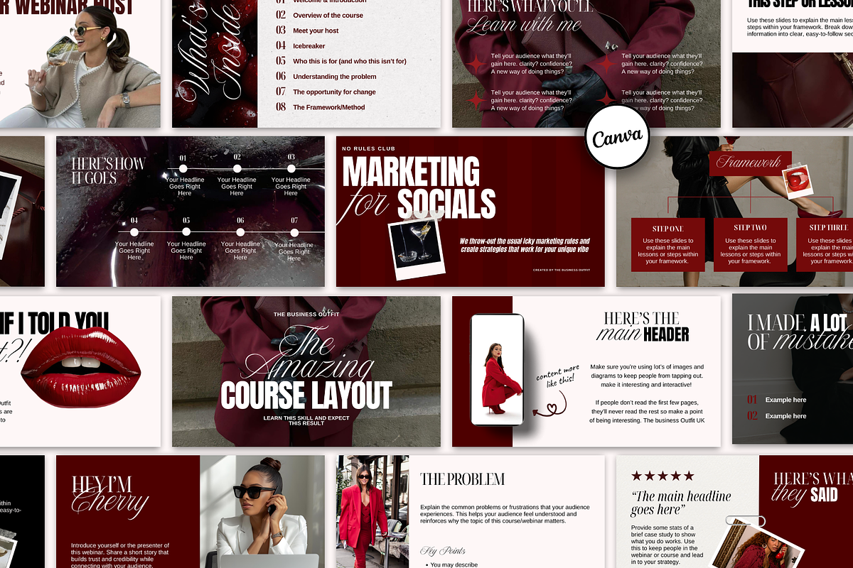 Cherry Canva Webinar Slide Deck, a Presentation Template by thebusinessoutfit (Photo 1 of 14)