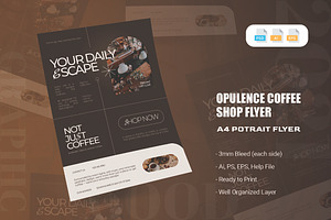 Opulence Coffee Shop - Flyer, a Flyer Template by AQR Studio