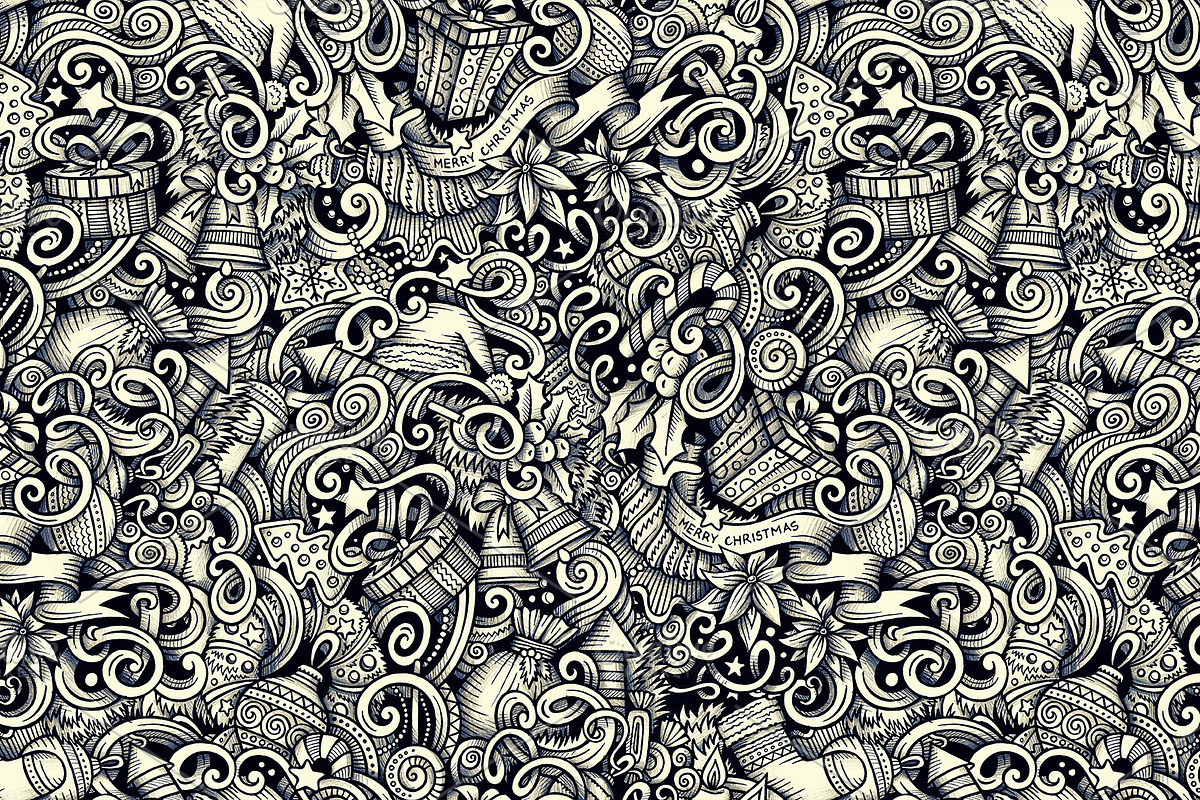 New Year Graphic Doodle Patterns, a Pattern Graphic by BALABOLKA (Photo 5 of 6)