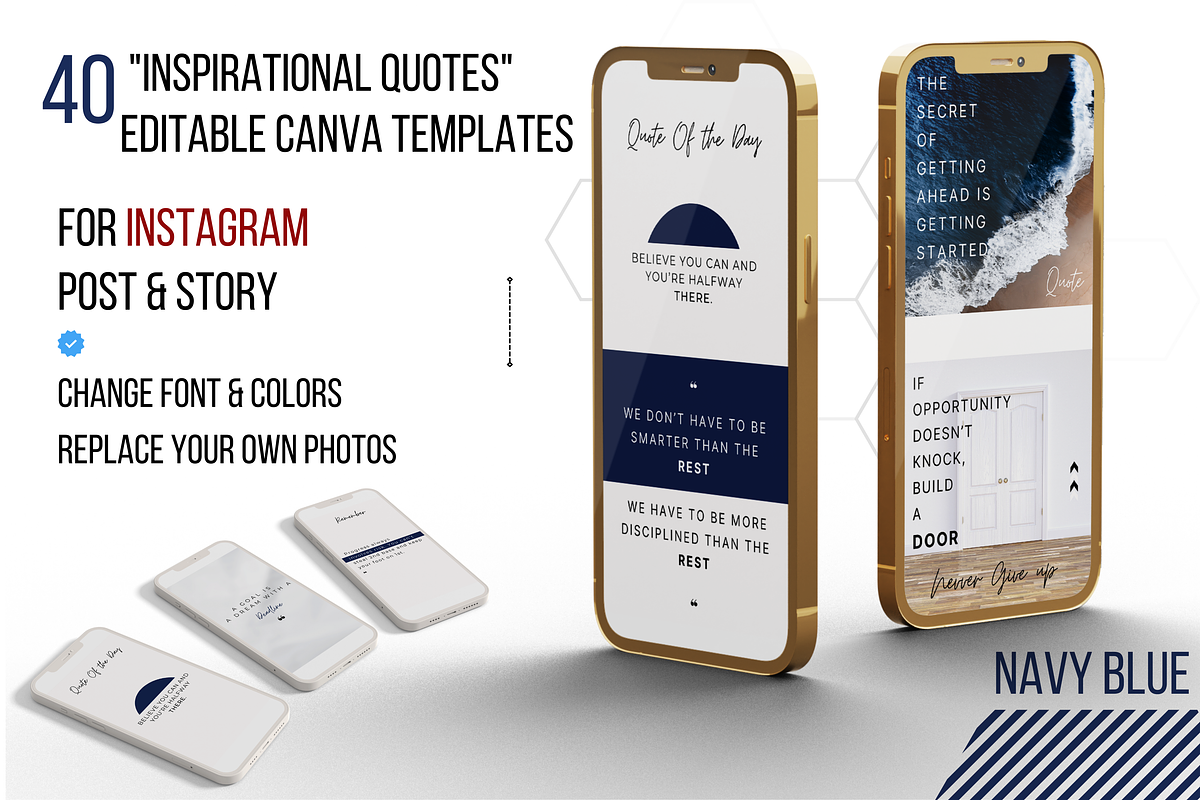 40 Inspirational Quote Templates, a Social Media Template by Kay Designs (Photo 1 of 3)