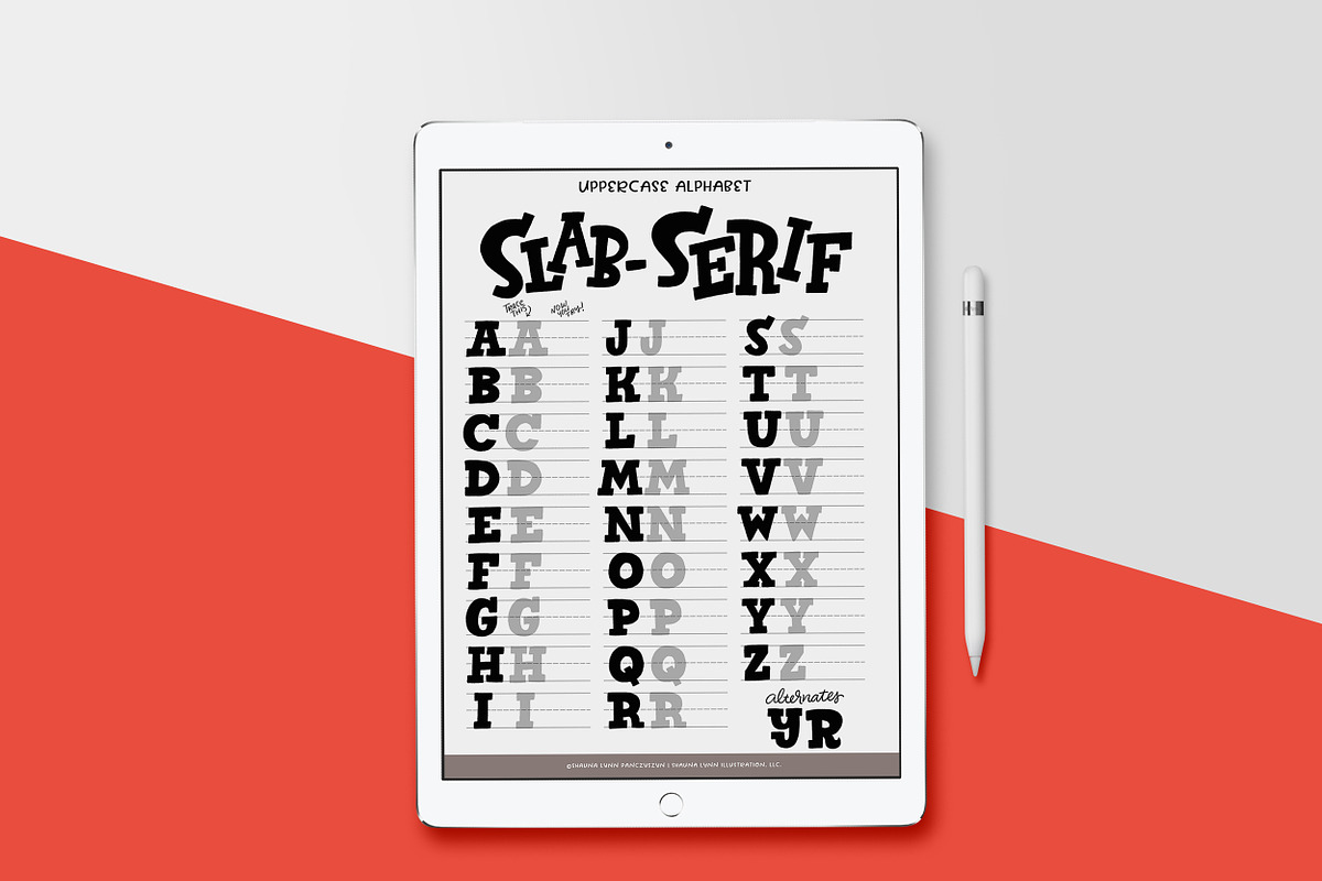 Slab-Serif Lettering Worksheet, a Brushes & More by studio.pancz (Photo 3 of 4)