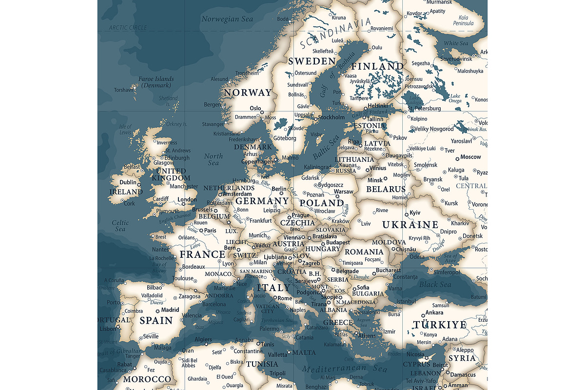 Vector World Map - Large&Detailed, a Decorative Illustration by PorcuPen Works (Photo 4 of 8)