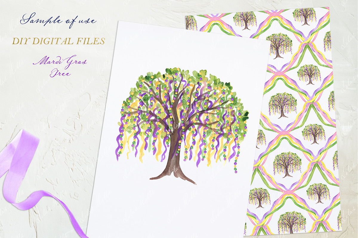Mardi Gras Tree Clipart DIY, a Graphic by LABFcreations (Photo 4 of 4)