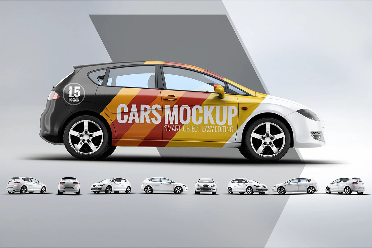 Hatchback Mock-Up, an Advertising Mockup by Se٧enStudio (Photo 2 of 7)