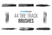 44 Tire Track Photoshop Brushes, a Brush Add-On by SimplDesign (Thumbnail 1 of 4)