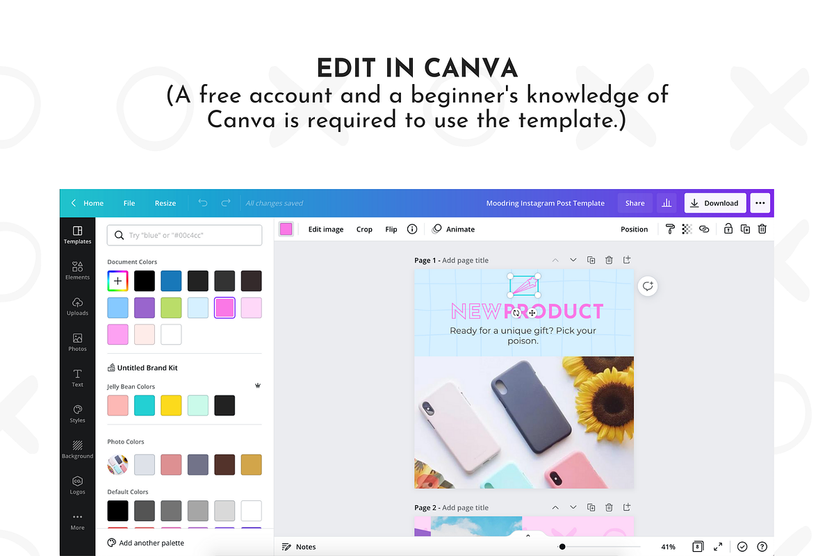 Instagram Template Bold Canva, a Social Media Template by ltsdesigns (Photo 4 of 4)