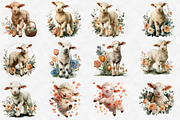 Watercolor Spring Floral Baby Lamb P, an Illustration by Designworld (Thumbnail 2 of 5)