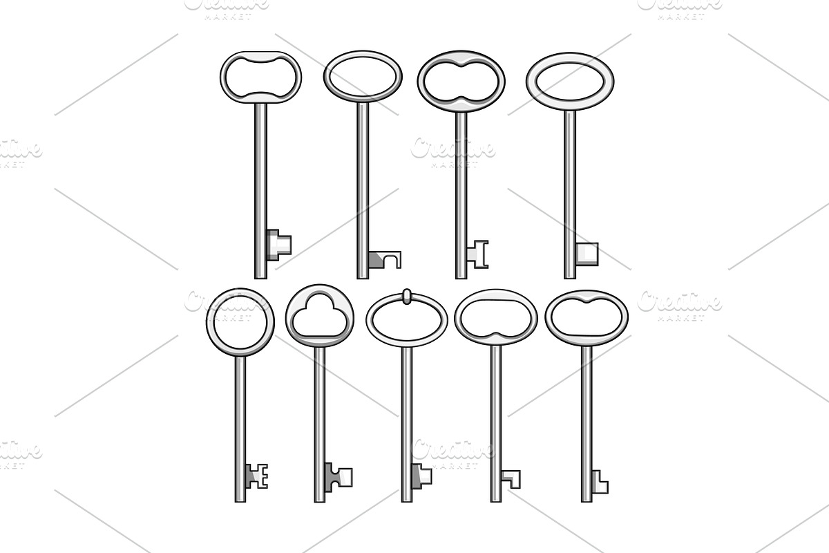 Skeleton keys vector illustration, an Object Illustration by pikepicture