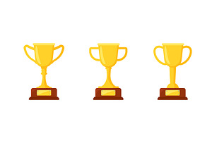 Gold cups trophies set. Award prize, a Sport Illustration by skripnikbb