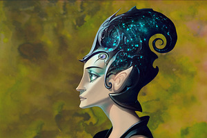 Fantasy Woman Portrait PNG