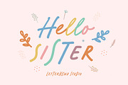 Hello Sister - Fun Girly Font Duo, a Font by Letterhend Studio (Thumbnail 1 of 9)