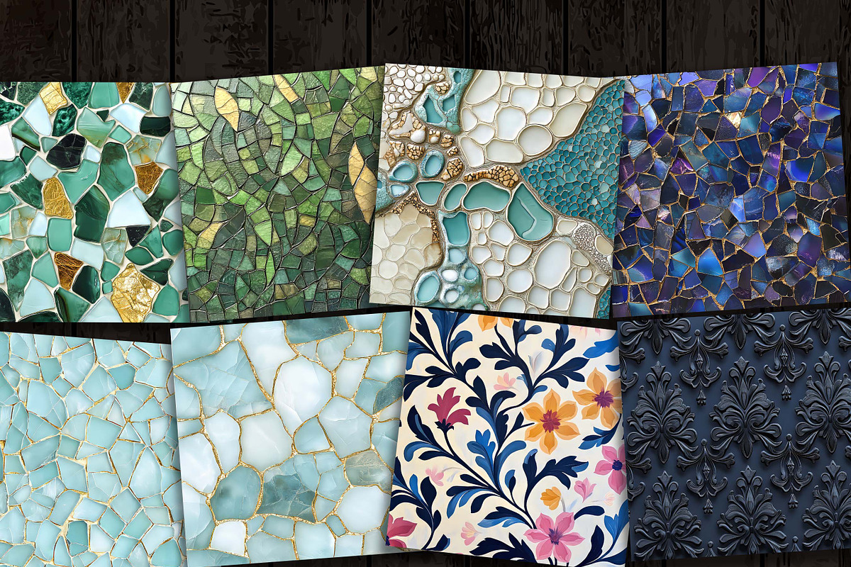 Mosaic Pattern Digital Paper Pack, a Pattern Graphic by Design Scotch (Photo 3 of 8)