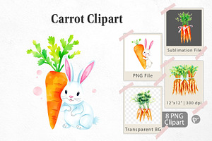 Carrot Clipart, a Graphic by Artnoy