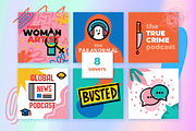 Podcast cover icons set, an Outline Icon by PixelAesthetic (Thumbnail 3 of 5)