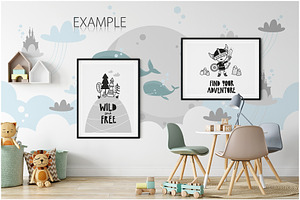 Kids Frames & Wall Mockup Bundle - 5