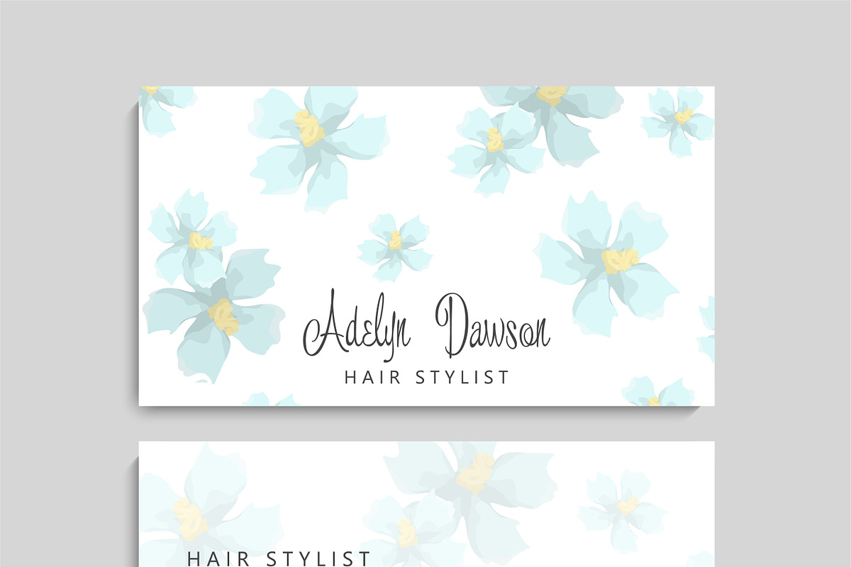 Flower business cards template, a Business Card Template by Doodle_flower
