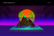 Synthwave Retrowave Background Pack, a Templates & Theme by dennybusyet (Thumbnail 5 of 14)