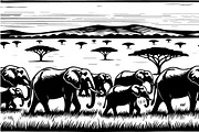 Wild Elephant Silhouette Set, an Illustration by jahid234 (Thumbnail 17 of 21)
